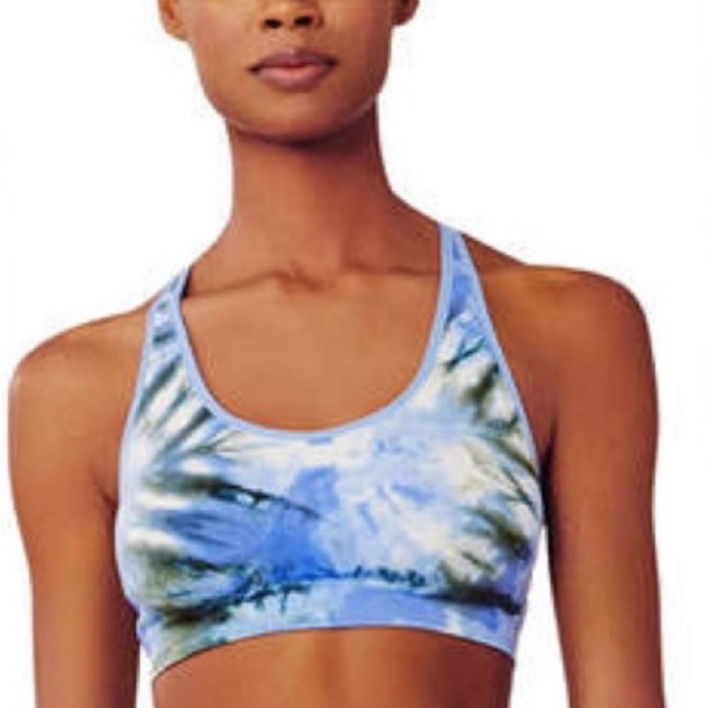 TORY SPORT Blue Tie-Dye Sports Bra XS